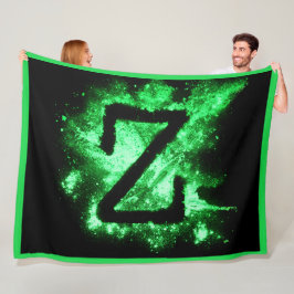 Letter Z Groen Hoofdstedelijk Alfabet Fleece Deken