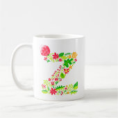 Letter z in Flowers Coffee Mok (Links)