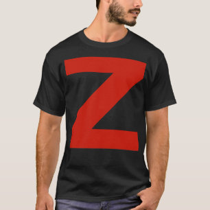 Letter z in rode tekst Minimale typografie T-shirt