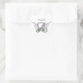 Letter Z Initiaal Monogram met Angel Wings & Halo Vierkante Sticker (Tas)