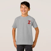 Letter Z - Initiaal naam alfabet monogram T-shirt (Voorkant volledig)