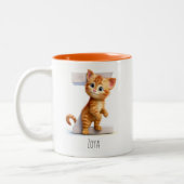 Letter Z Kat Alfabet Monogram Koffie Mok (Links)