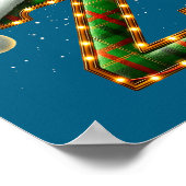 Letter Z Kerstmis Geruite Kerstman Hoed Monogram I Poster (Hoek)
