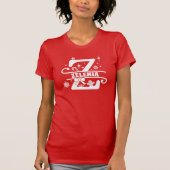 Letter Z Kerstmonogram Initiaal Naam Rood T-shirt (Voorkant)