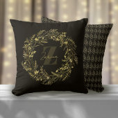 Letter Z Leaf Gold Monogram Kussen
