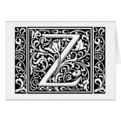 Letter Z Medieval Monogram  Initiaal (Voorkant Horizontaal)