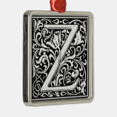 Letter Z Medieval Monogram Initiaal Metalen Ornament (Rechts)