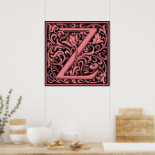 Letter Z Medieval Monogram Initiaal Poster (Keuken)
