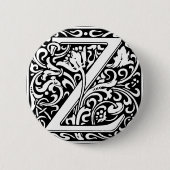 Letter Z Medieval Monogram  Initiaal Ronde Button 5,7 Cm (Voorkant)