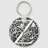 Letter Z Medieval Monogram  Initiaal Sleutelhanger (Voorkant)