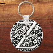 Letter Z Medieval Monogram Initiaal Sleutelhanger (Voorkant)