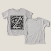 Letter Z Middeleeuwse Monogram Art Nouveau (Ontwerp Voorkant & Achterkant)