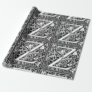 Letter Z Middeleeuwse Monogram Art Nouveau Cadeaupapier