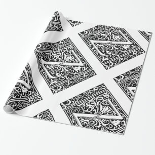 Letter Z Middeleeuwse Monogram Art Nouveau Cadeaupapier