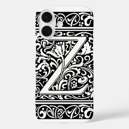 Letter Z Middeleeuwse Monogram Art Nouveau Case-Mate iPhone Case (Achterkant)