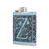 Letter Z Middeleeuwse Monogram Art Nouveau Heupfles (Links)