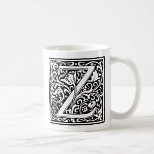 Letter Z Middeleeuwse Monogram Art Nouveau Koffiemok