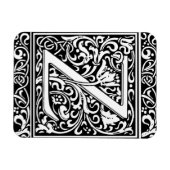 Letter Z Middeleeuwse Monogram Art Nouveau Magneet (Horizontaal)