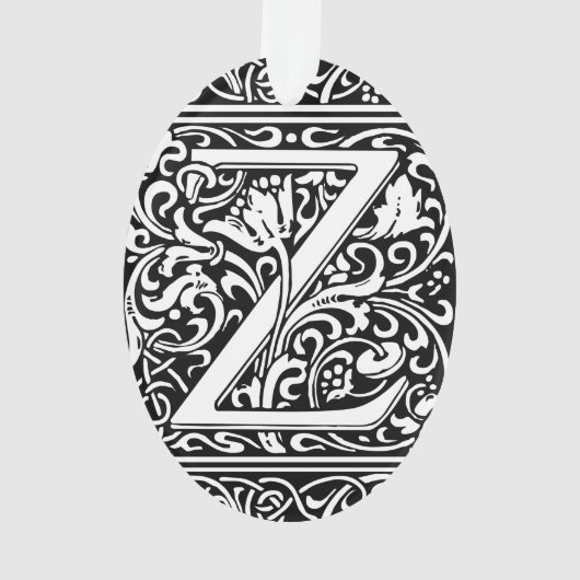 Letter Z Middeleeuwse Monogram Art Nouveau Ornament (achterkant)