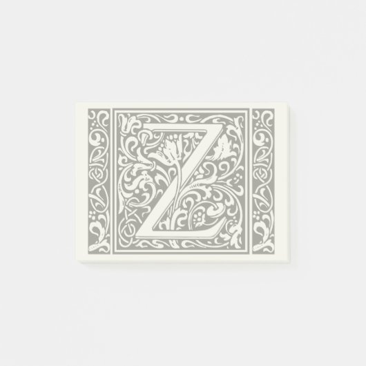 Letter Z Middeleeuwse Monogram Art Nouveau Post-it® Notes (Voorkant)