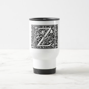Letter Z Middeleeuwse Monogram Art Nouveau Reisbeker