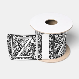 Letter Z Middeleeuwse Monogram Art Nouveau Satijnen Lint