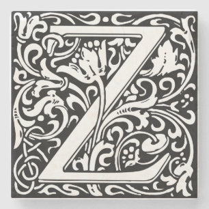 Letter Z Middeleeuwse Monogram Art Nouveau Stenen Onderzetter