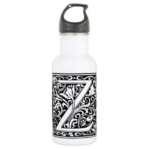 Letter Z Middeleeuwse Monogram Art Nouveau Waterfles
