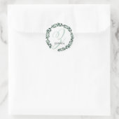 Letter Z Monogram Aangepaste Naam Minimalistische Ronde Sticker (Tas)