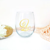 Letter Z Monogram Bruidsmeisje Gift, Modern Elegan Wijnglas Zonder Voet