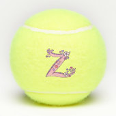 Letter Z-monogram meisjes gepersonaliseerde doodle Tennisballen (Achterkant)