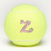 Letter Z-monogram meisjes gepersonaliseerde doodle Tennisballen (Voorkant)