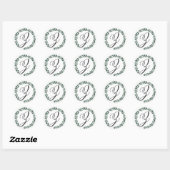 Letter Z Monogram Minimalistische Botanische Bladk Ronde Sticker (Vel)