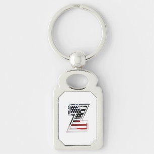 Letter Z Monogram Patriotic Sleutelhanger