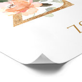 Letter Z Monogram Roze Peach roos Nursery Poster (Hoek)