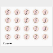 Letter Z Monogram Roze Waterverf Goud Chic Ronde Sticker (Vel)