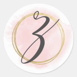 Letter Z Monogram Roze Waterverf Goud Chic Ronde Sticker