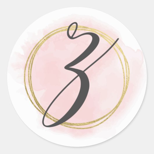 Letter Z Monogram Roze Waterverf Goud Chic Ronde Sticker (Voorkant)