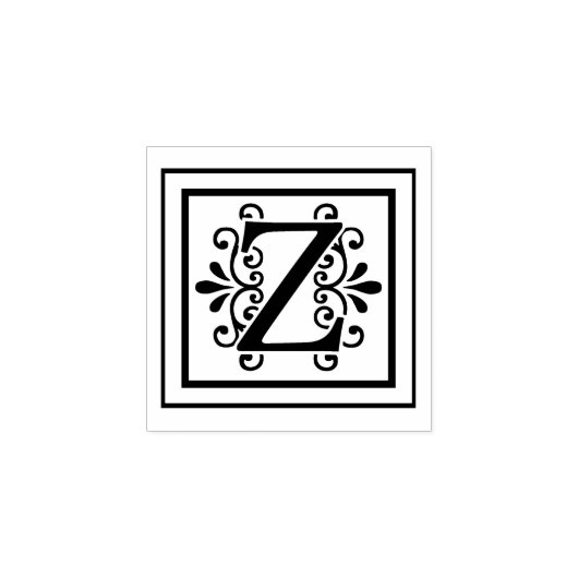 Letter Z Monogram Rubberstempel (Afrduk)