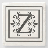 Letter Z Monogram Stone Onderzetters (Voorkant)