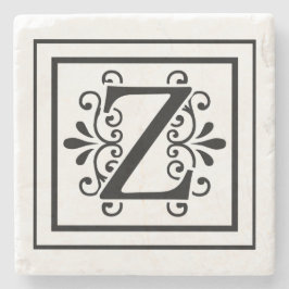 Letter Z Monogram Stone Onderzetters