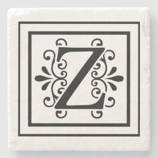 Letter Z Monogram Stone Onderzetters
