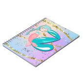Letter Z Monogram Waterverf Cute Mermaid Nursery Notitieboek (Linkerzijde)