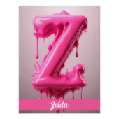 Letter Z, Monogram Z - Customizable Name Poster  (Voorkant)