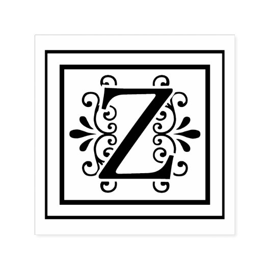 Letter Z Monogram Zelfinktende Stempel (Design)