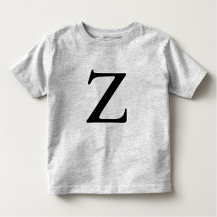 Letter Z monogrammed zwart initiaal t shirt