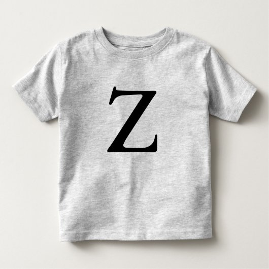 Letter Z monogrammed zwart initiaal t shirt (Voorkant)
