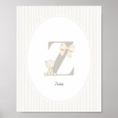 Letter Z Nursery Wall Art - Custom Baby Name Print (Voorkant)
