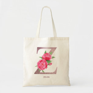 Letter Z Persoonlijke naam monogram bridesmaid Tote Bag