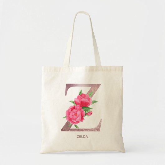 Letter Z Persoonlijke naam monogram bridesmaid Tote Bag (Voorkant)